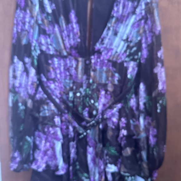 ASOS DESIGN button front mini dress in satin stripe with belt detail floral - Picture 6 of 7